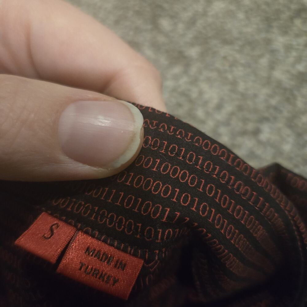 Hugo Hugo Boss Size S Binary Print Dark Red Butto… - image 5